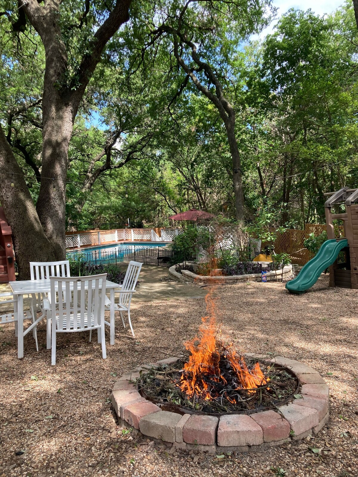 Photo 36 of Private Austin Oasis, sleeps 10+, 4 Rooms, Game, Campfire, Playscape, Pool, Tent