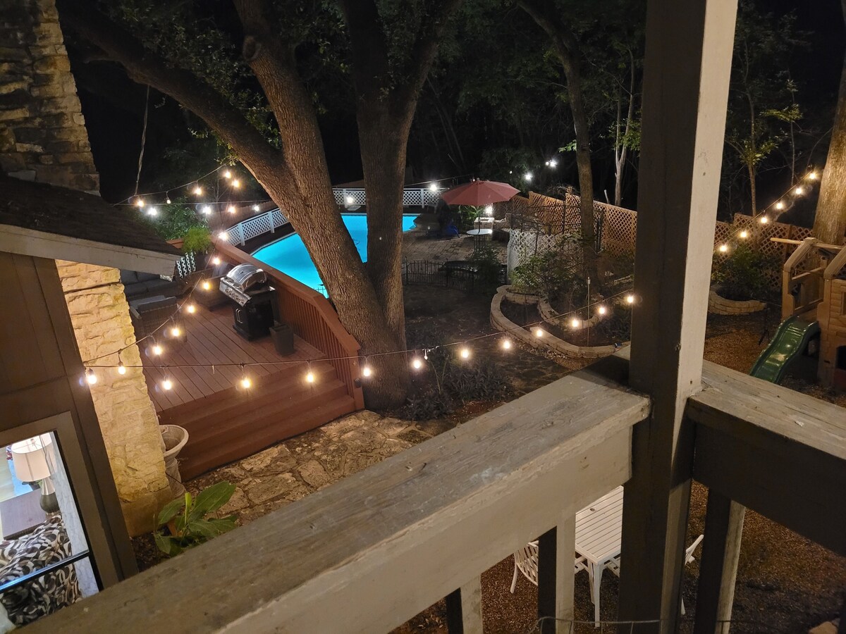 Photo 18 of Private Austin Oasis, sleeps 10+, 4 Rooms, Game, Campfire, Playscape, Pool, Tent