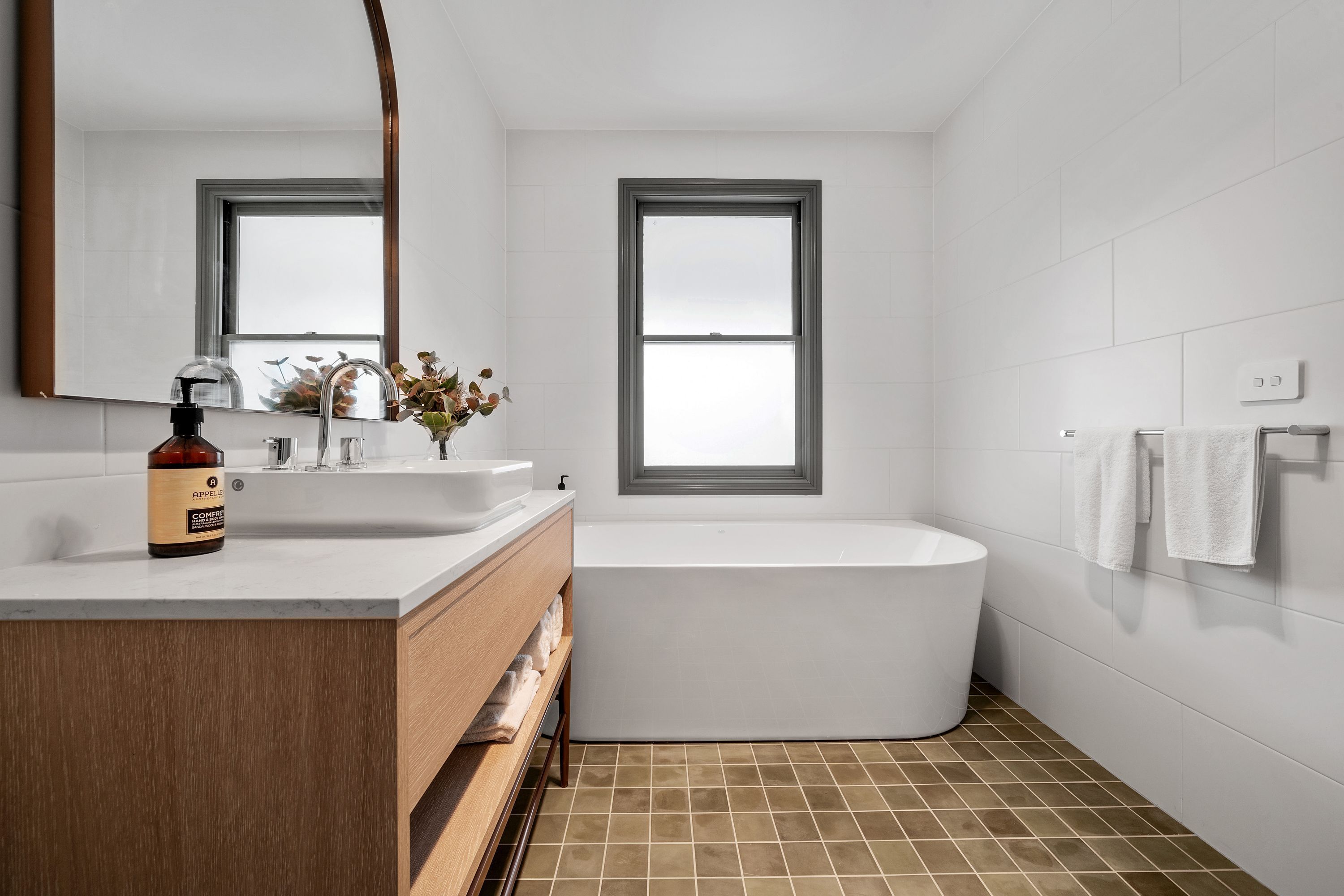 lorikeet suite | bathroom | designer toiletries, hair dryer, dressing gowns, towels