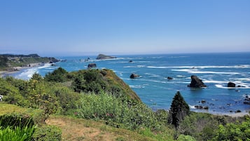 Plage, chaises longues, serviettes de plage