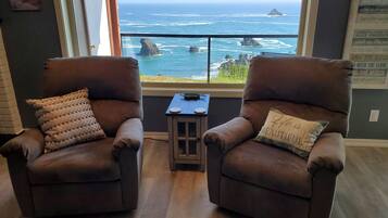 TV connectée, cheminée, lecteur de DVD, livres