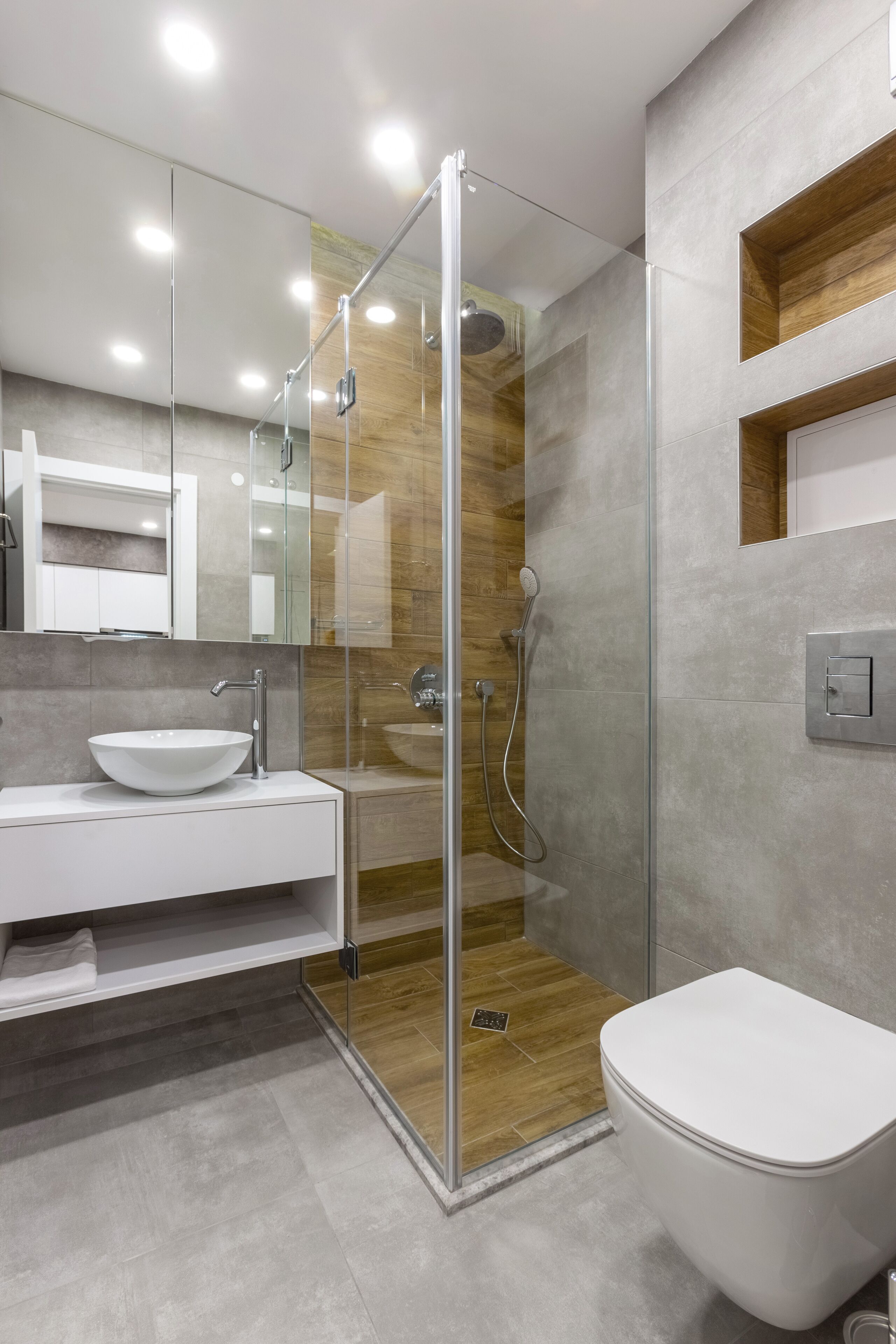 Apartamento estándar | Baño | Ducha y cabezal de ducha tipo lluvia