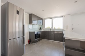 Fridge, oven, stovetop, dishwasher