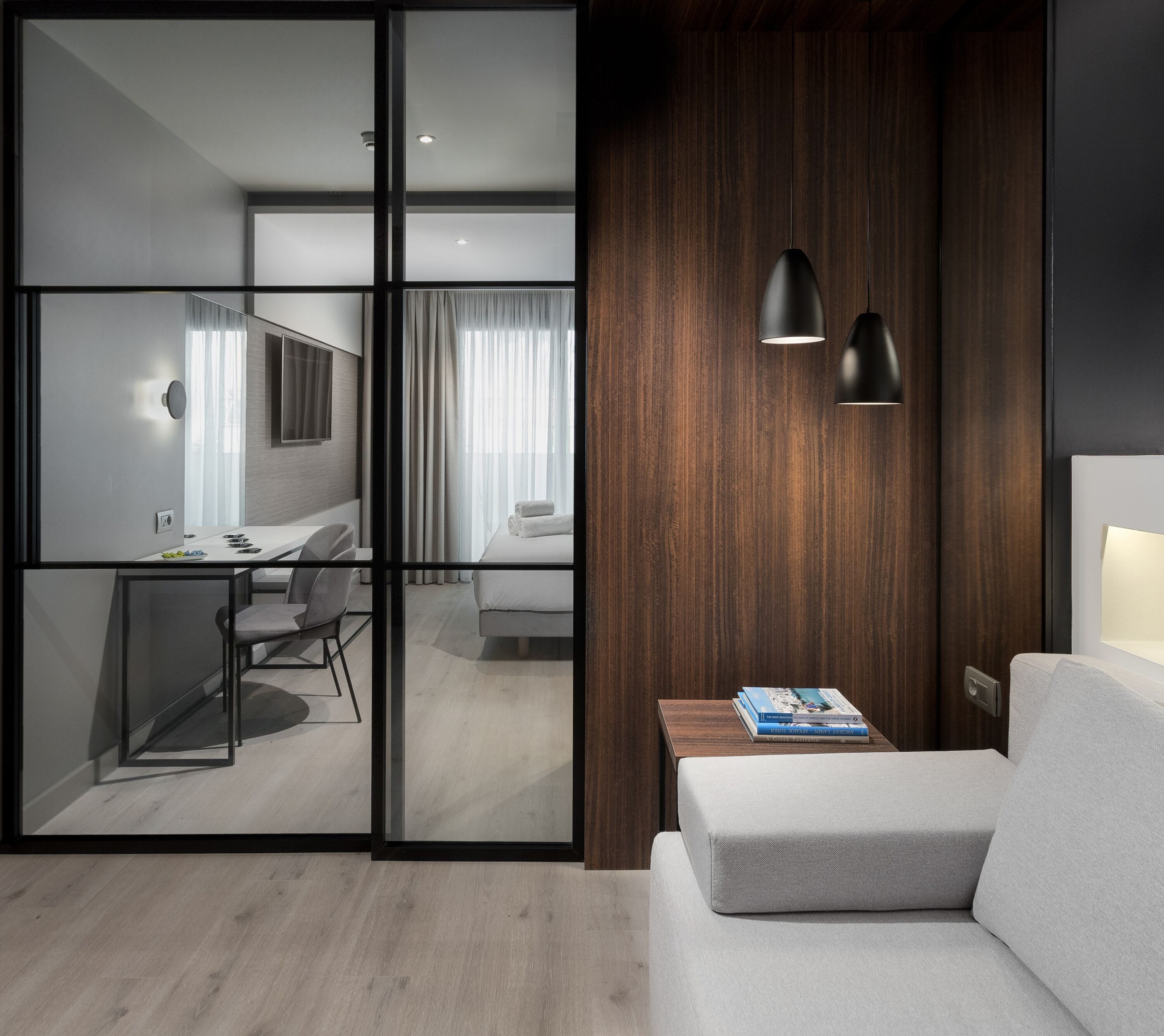 Suite Prestigio | Área de sala de estar | Televisión y libros 