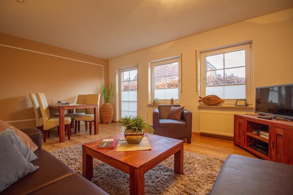 Fernseher, DVD-Player, Stereoanlage