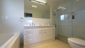 Bathtub, hair dryer