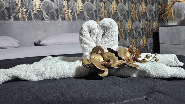 A bed with a white blanket and a decorative pillow. - La Punta (San Giovanni la Punta)