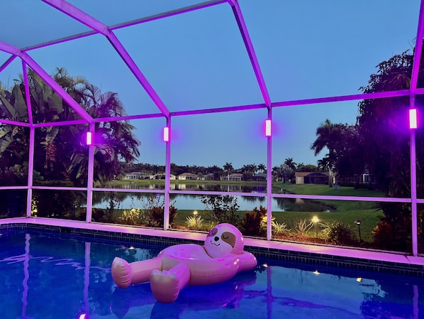 Outdoor pool, a heated pool