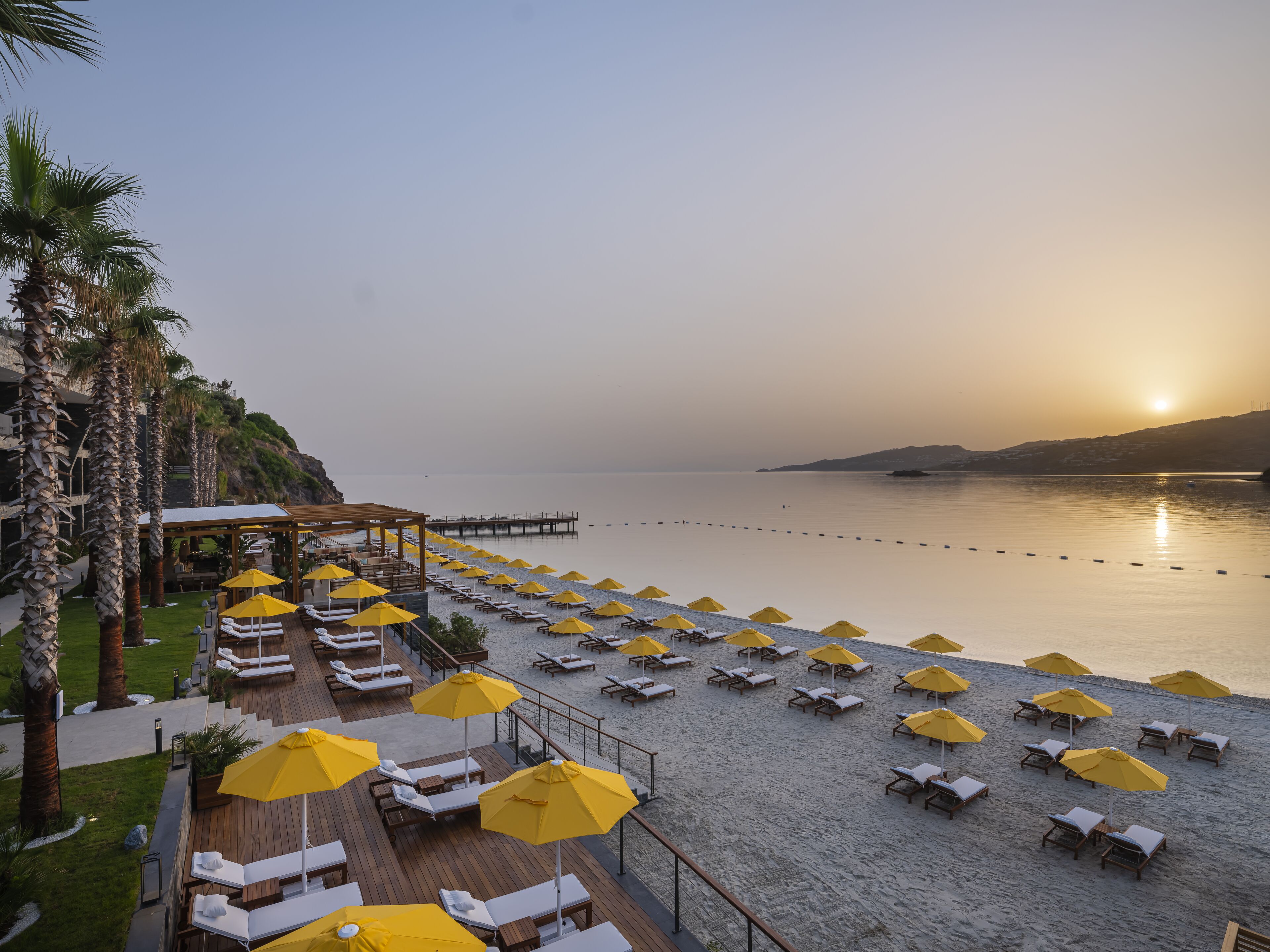 private beach, white sand, beach bar