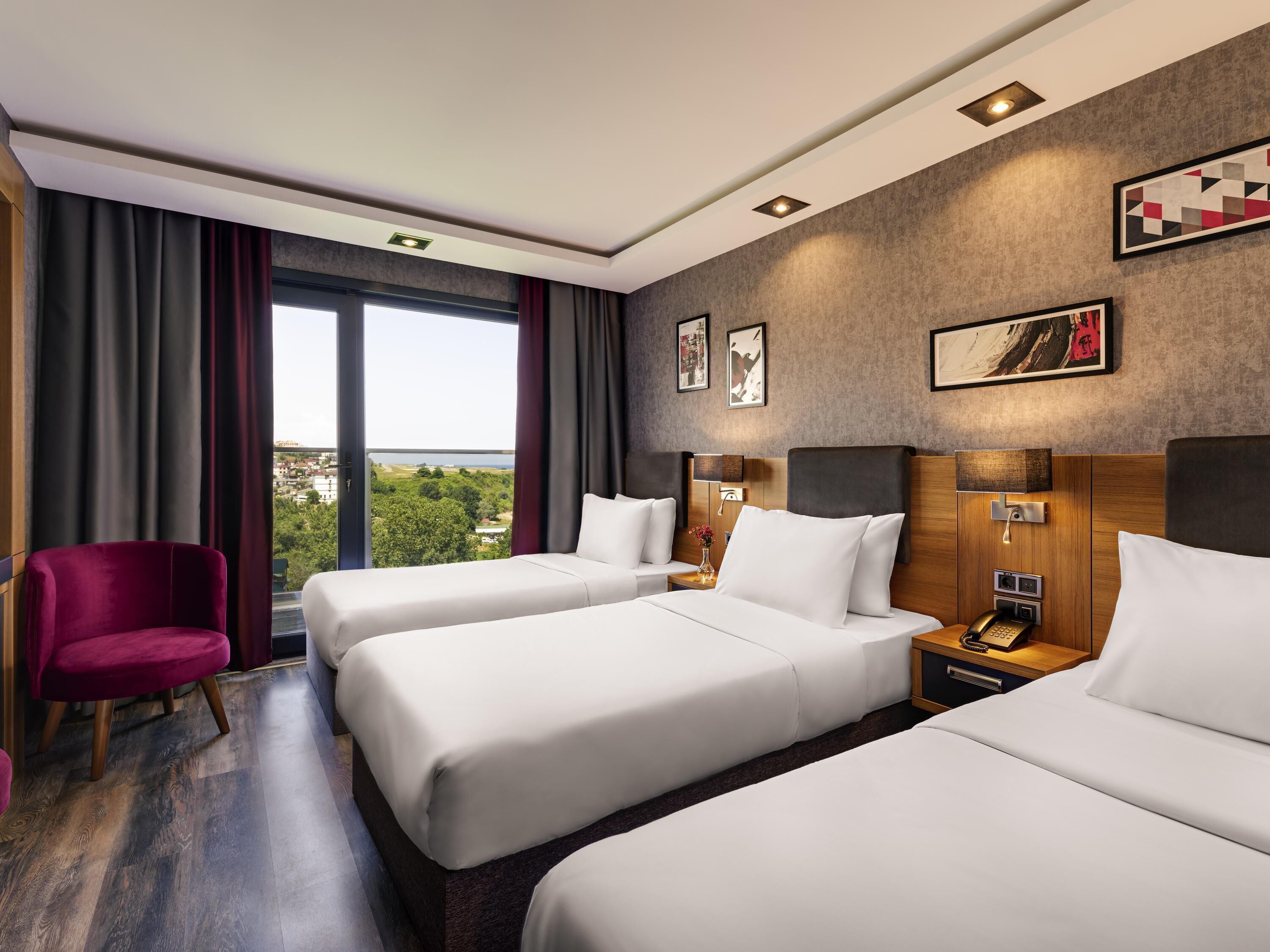 Minibar, coffres-forts dans les chambres, bureau, chambres insonorisées