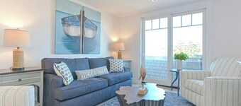 Condo unit with balcony overlooking harbor