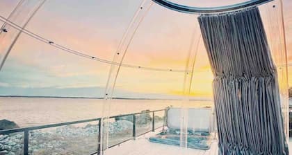 Peaceful Oceanfront Cabine Hot Tub, Sauna-All Weather Domes-Private
