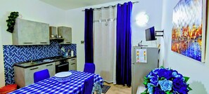 Fridge, oven, stovetop, electric kettle