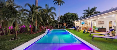 Outdoor pool, a heated pool