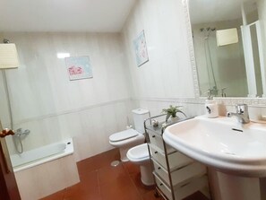 Ensemble douche/baignoire, sĂšche-cheveux, bidet, serviettes fournies