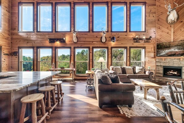 Smart TV, fireplace, video games