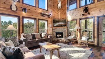 Smart TV, fireplace, video games