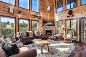 Smart TV, fireplace, video games