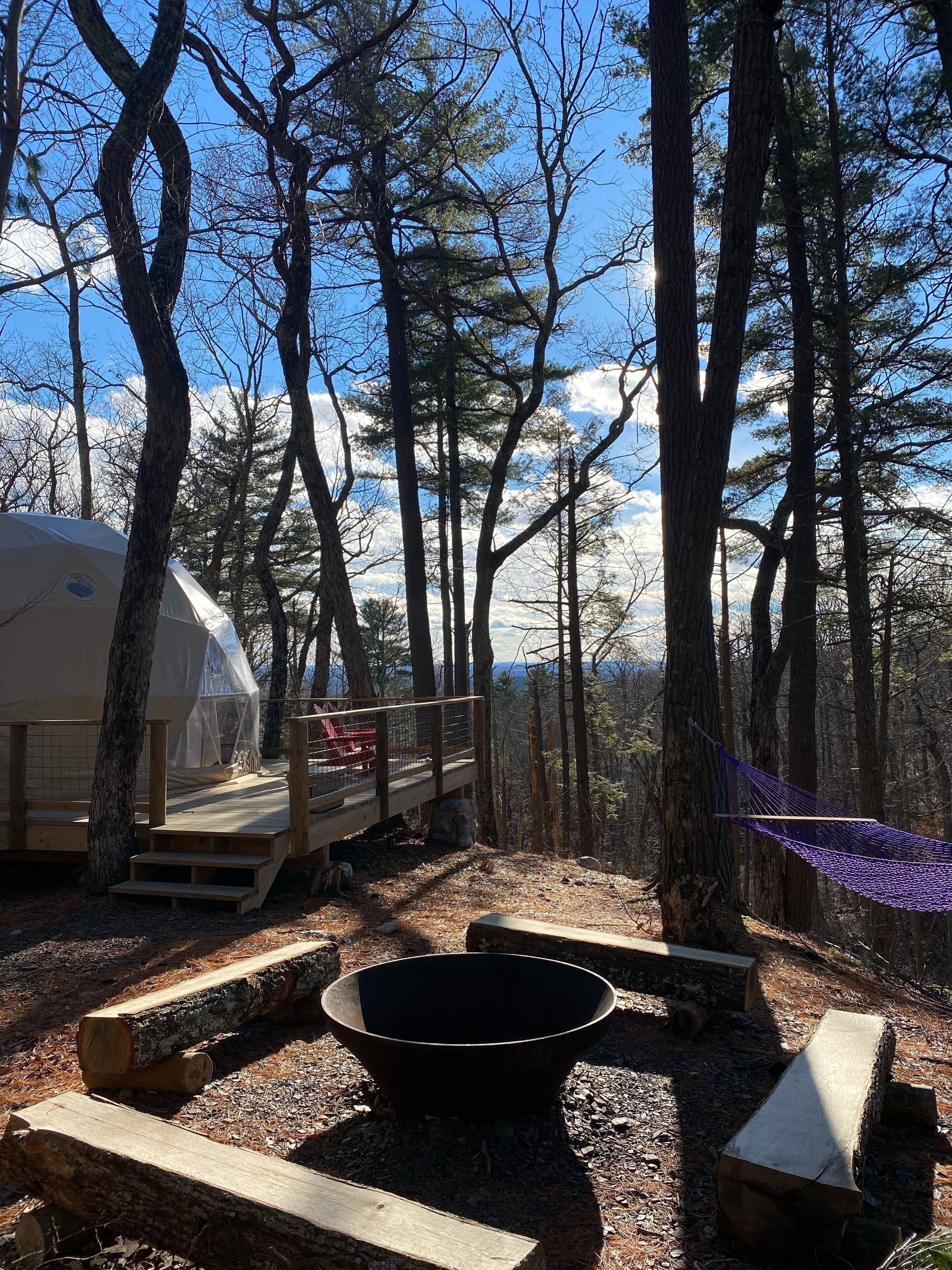 Cozy, Seasonal Geo-Dome with Heat/AC on Private Wilderness Reserve in Gunks. 