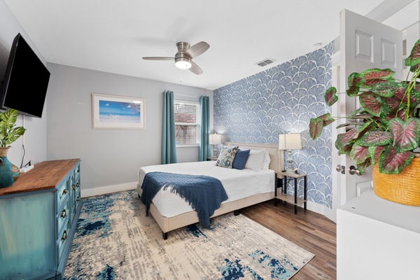 Relaxation redefined in this bright and cozy bedroom designed for your ultimate comfort and peaceful rest.