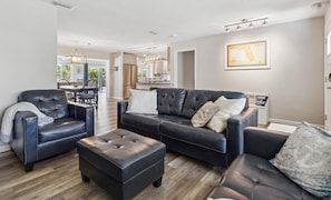 Smart TV, foosball, books, offices