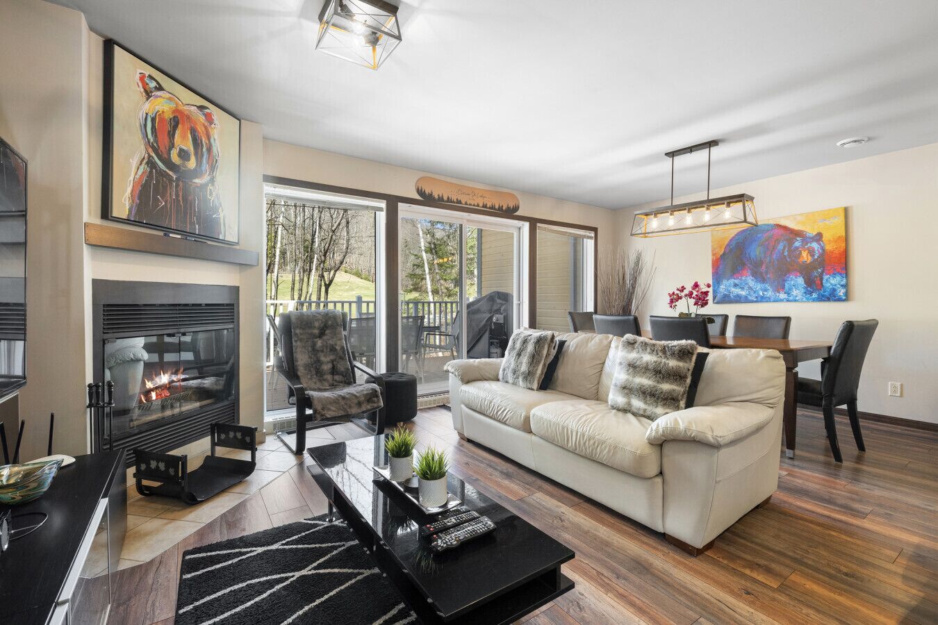 Smart TV, fireplace