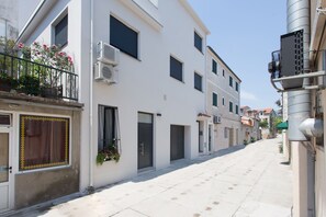 Stroll through this charming, historic street lined with traditional buildings.
