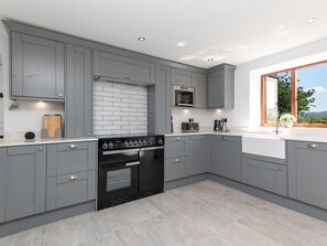 Fridge, microwave, dishwasher, toaster