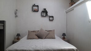1 chambre, fer et planche à repasser