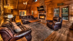 Cabin, 3 Bedrooms | Living room - Dream Come True by Escape to Blue Ridge (Blue Ridge)