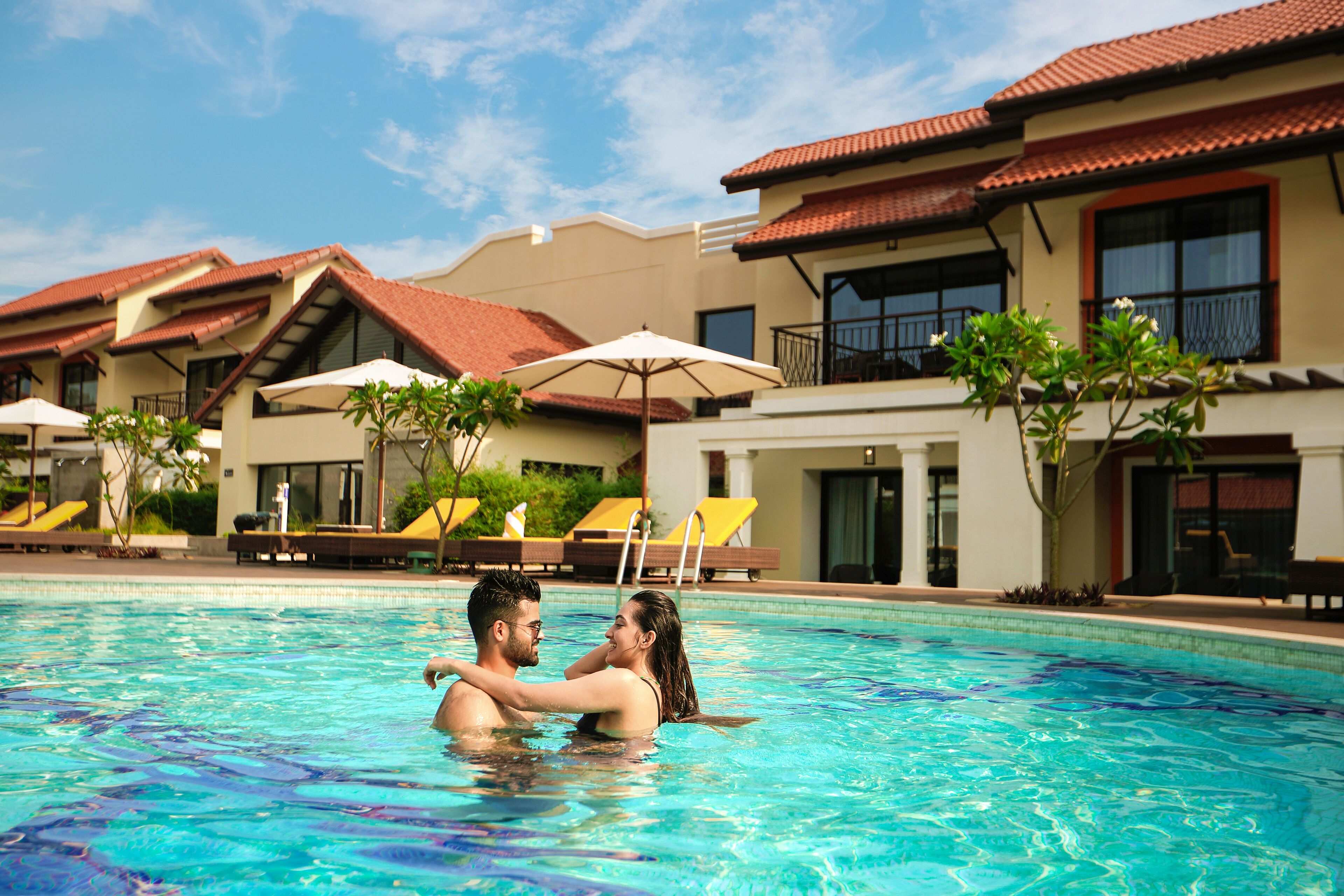 Outdoor pool, open 6:30 AM to 8:00 PM, pool umbrellas, pool loungers