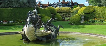 Historic barn in peaceful country village