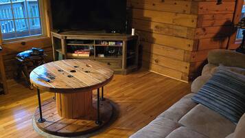 Smart TV, fireplace, DVD player, video library