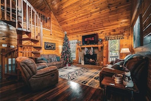 Smart TV, chimenea, videojuegos y libros