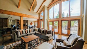 Smart TV, fireplace, foosball, stereo