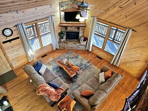 Smart TV, fireplace, video games