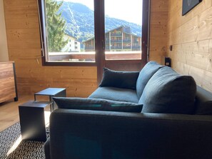 TV, fireplace - Modern studio with balcony and parking in Samoëns (Samoëns)