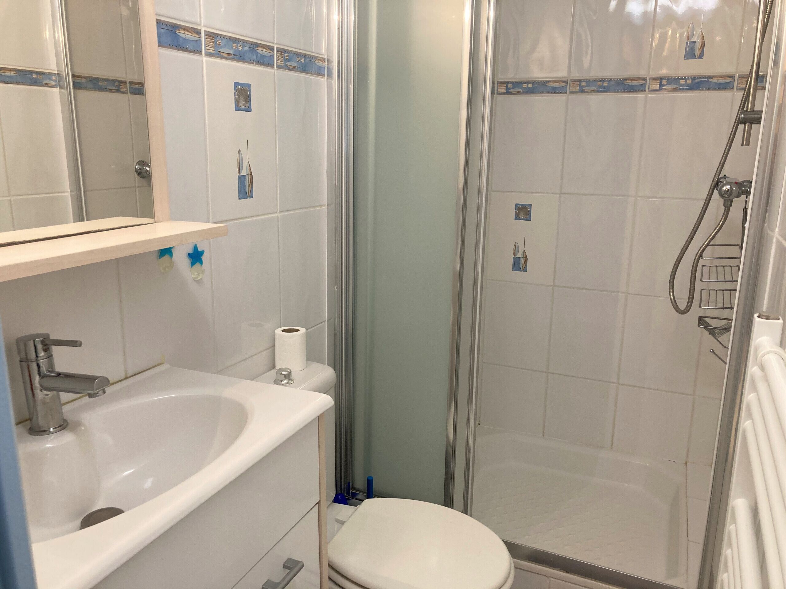 Douche, sèche-cheveux