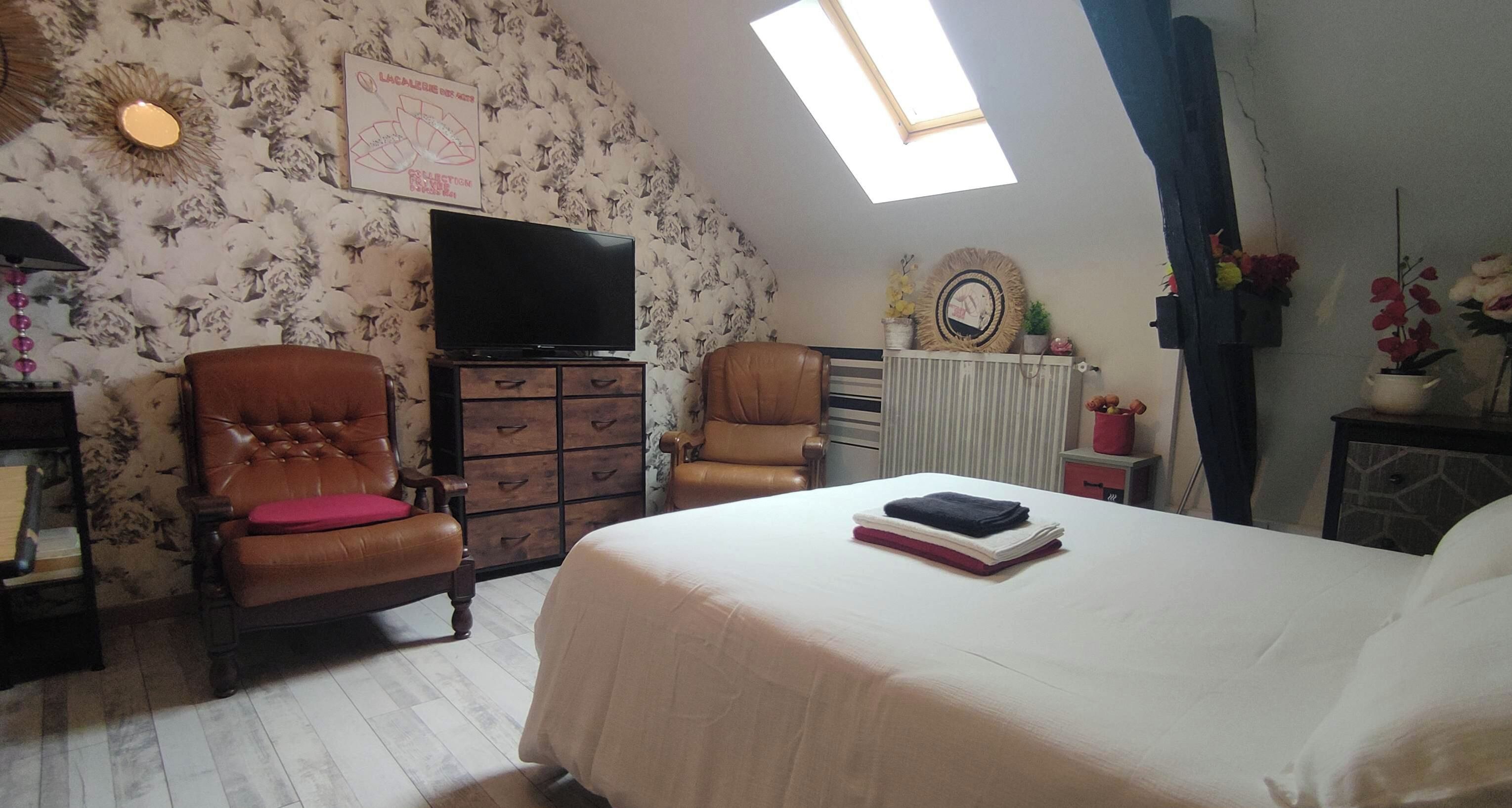 1 slaapkamer, een bureau, gratis wifi, beddengoed