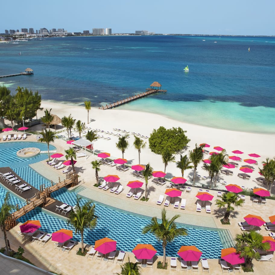 3 outdoor pools, open 8:00 AM to 8:00 PM, pool umbrellas, sun loungers