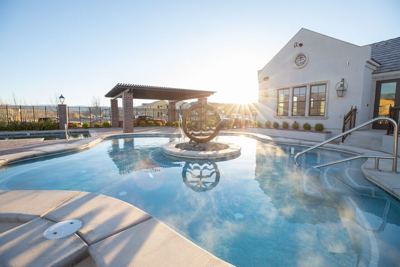 A heated pool, a waterfall pool