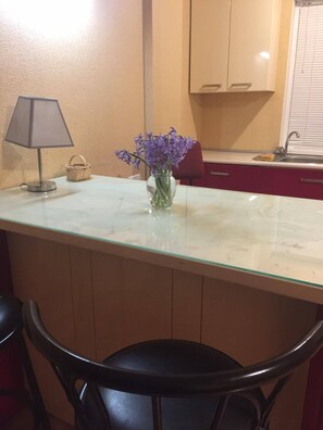 Business Apartment | Living area | 52-inch flat-screen TV with digital channels, TV
