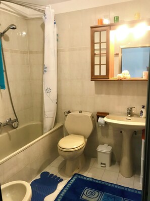 Ensemble douche/baignoire, sĂšche-cheveux, bidet, serviettes fournies