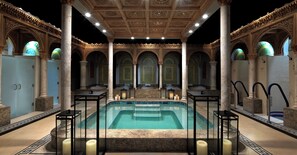 Couples treatment rooms, sauna, hot tub, steam room, Turkish bath