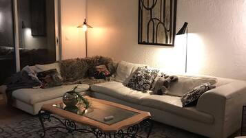 TV, DVD player, foosball, table tennis