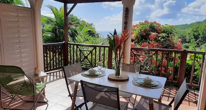 Gîte- appart' Ylang Ylang small sea view in the heart of a tropical garden