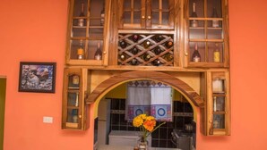 Family House | Private kitchen | Fridge, microwave, cookware/dishes/utensils, dining table - Cockle Stop Inn Beach Holidays (Black River)