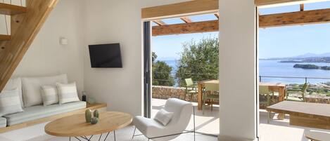 Villa Premium - 3 sovrum - privat pool | Vardagsrum | LCD-tv