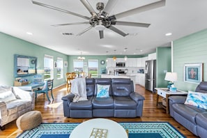 Smart TV, DVD player, books, video library - Beachfront  | Expansive Deck, Grill & Ocean Views (Gilchrist)