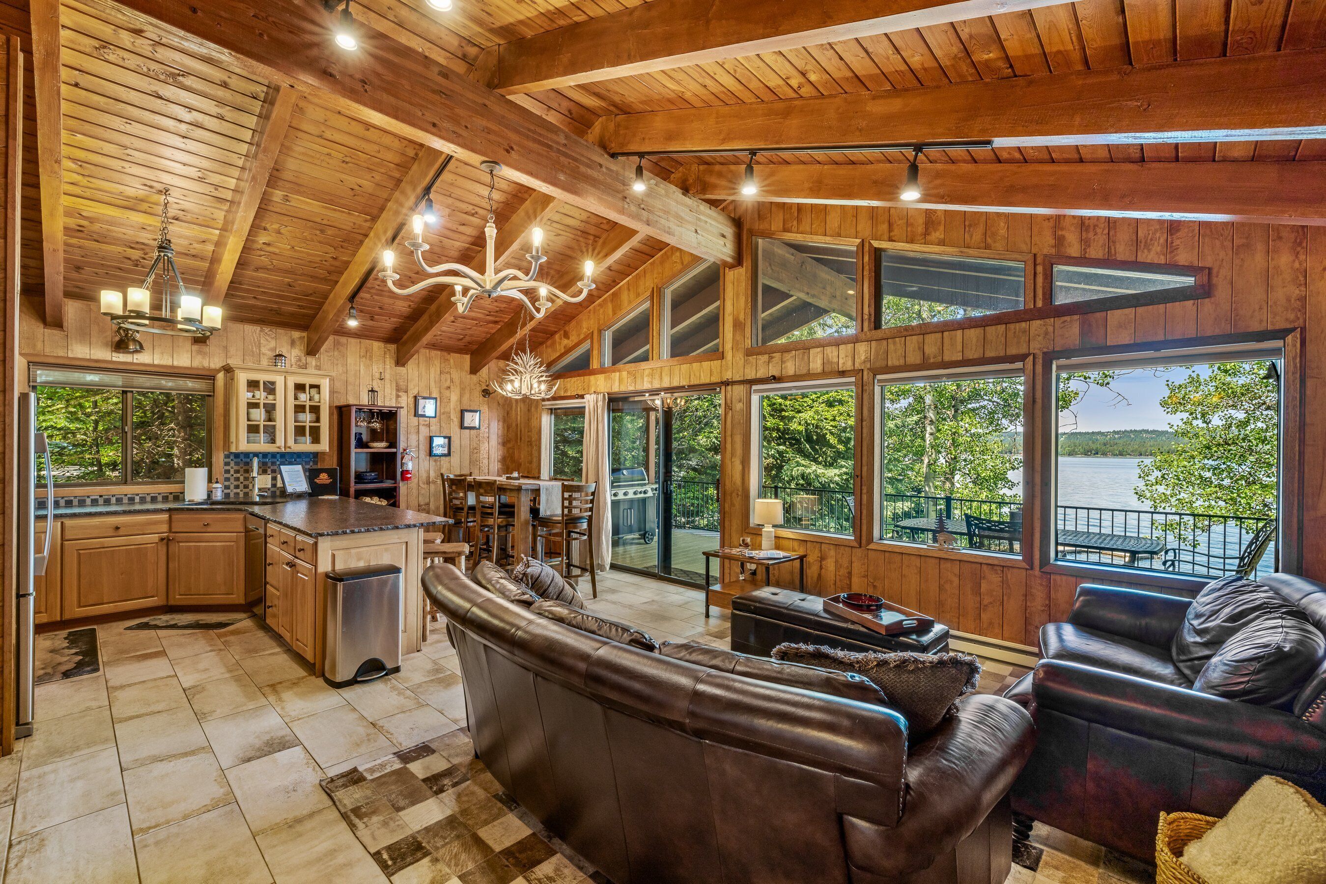 TV, fireplace, books